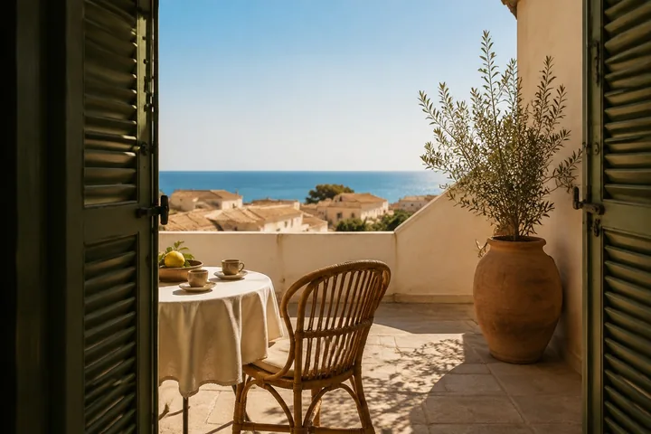 Terrazza illustrativa di Casa Levante, affacciata sul mare